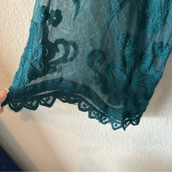Lane Bryant Size 16 Embroidered Mesh Babydoll Top Coquette Romantic Fairycore - Picture 6 of 12